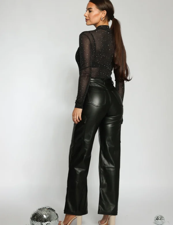 Hello Miss | Wide leg, cargo jeans HM006-1 Zwart