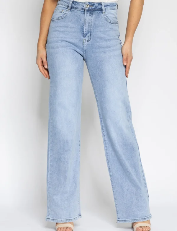 Hello Miss | Wide leg jeans, Super stretch Hilly-5 Blauw