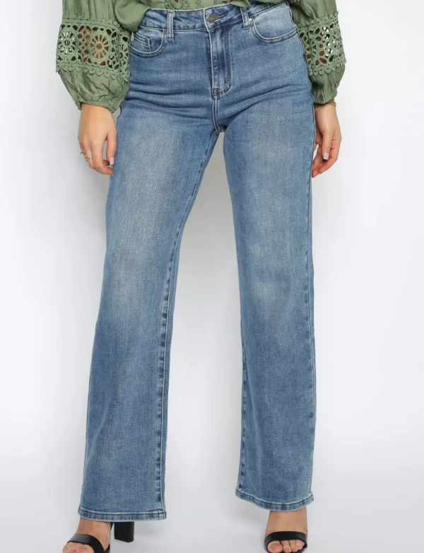 Hello Miss | Wide leg jeans HM5291 Blauw