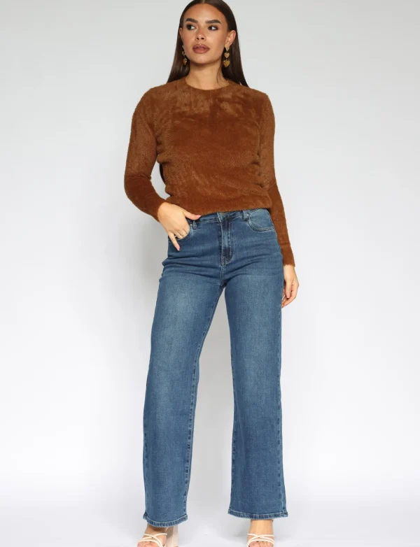 Hello Miss | Wide leg jeans HM5298-3 Blauw