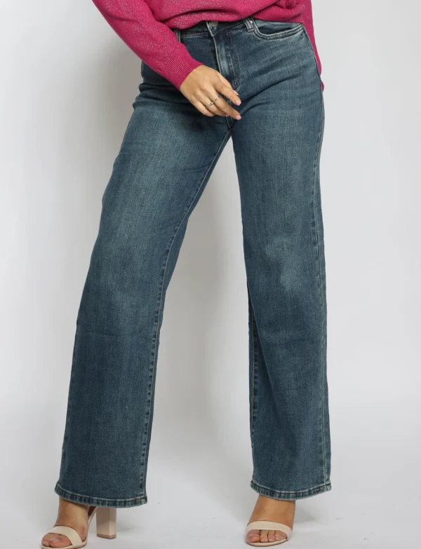 Hello Miss | Wide leg jeans HM5298-4 Blauw