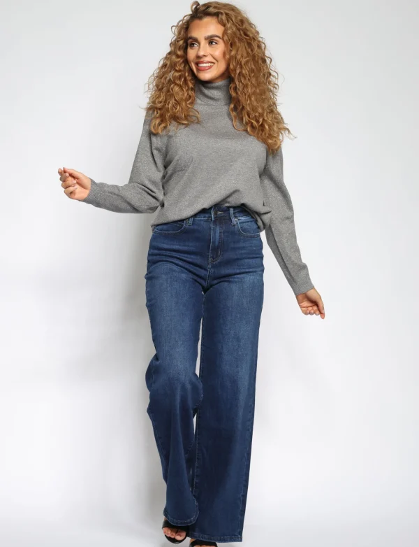 Hello Miss | Wide leg jeans HM5313-3 Blauw