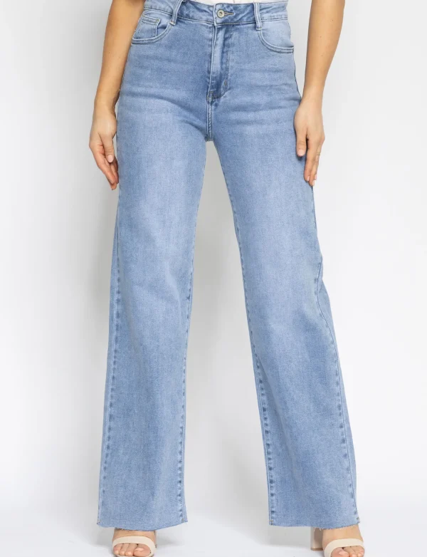 Hello Miss | Wide leg jeans Yara-3 Blauw