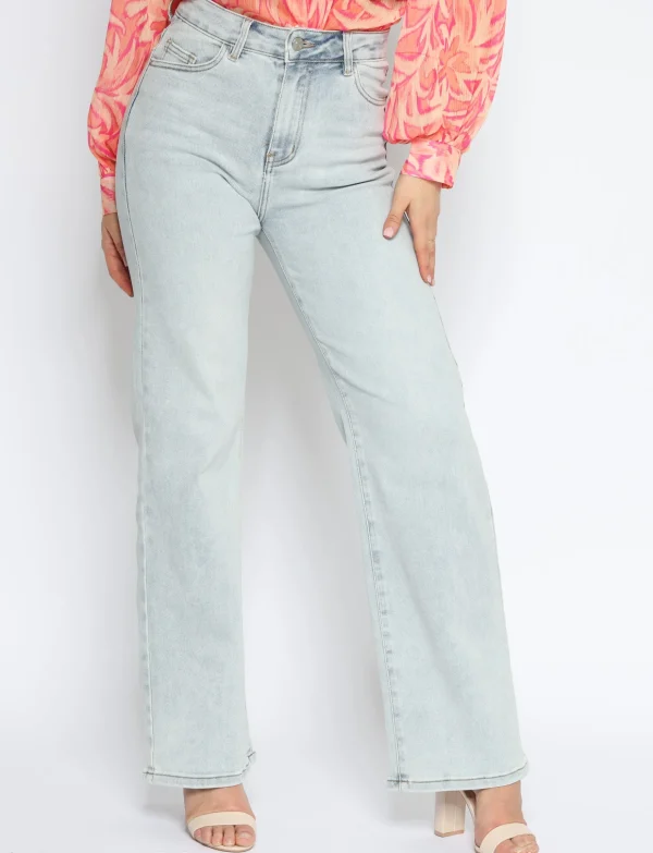 Hello Miss | Wide leg jeans H876-13 Lichtblauw