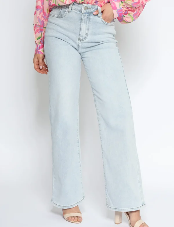 Hello Miss | Wide leg jeans H876-14 Lichtblauw