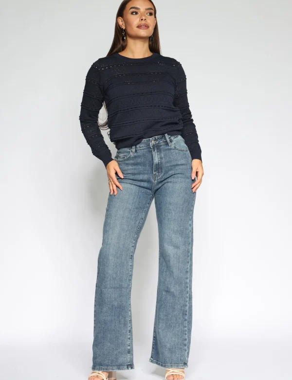 Hello Miss | Wide leg jeans H806-5 Blauw