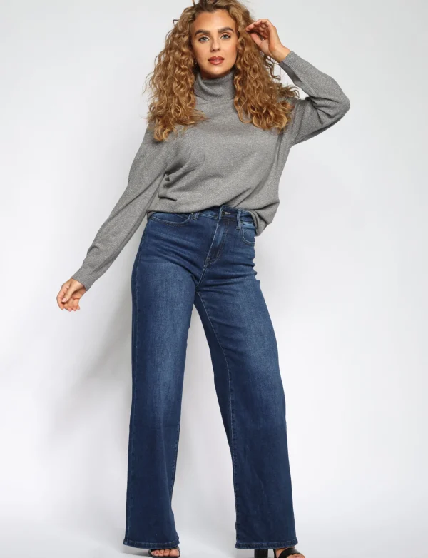 Hello Miss | Wide leg jeans HM5313-3 Blauw