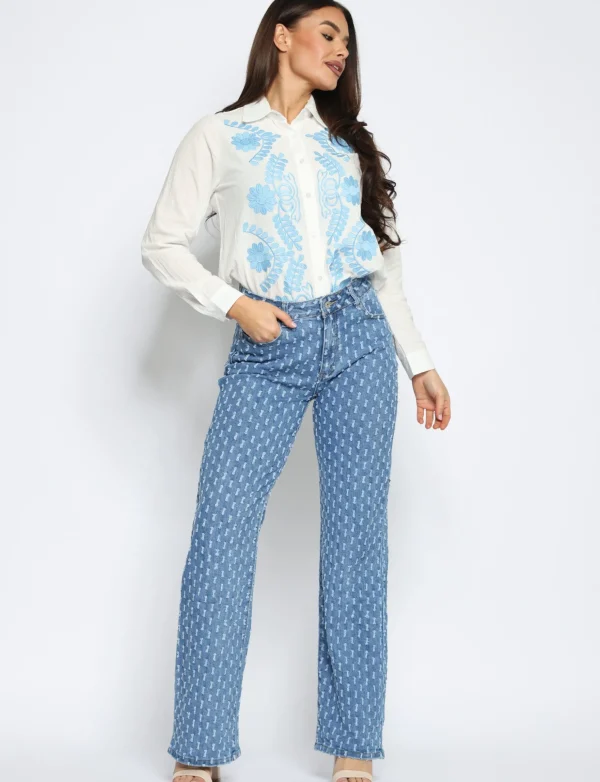 Hello Miss | Wide Leg Jeans H655 Blauw