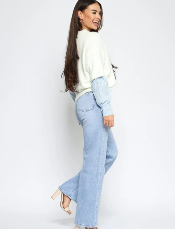 Hello Miss | Wide leg jeans, Super stretch Hilly-3 Blauw