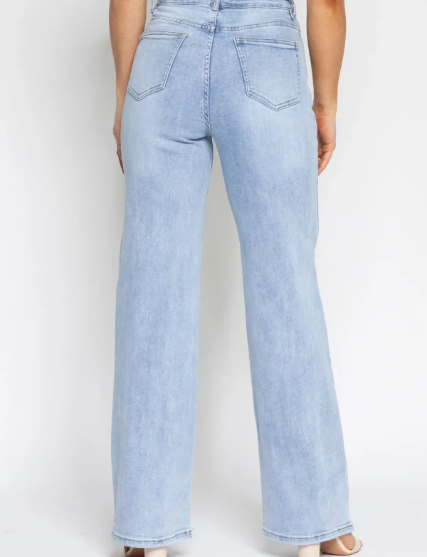 Hello Miss | Wide leg jeans, Super stretch Hilly-5 Blauw