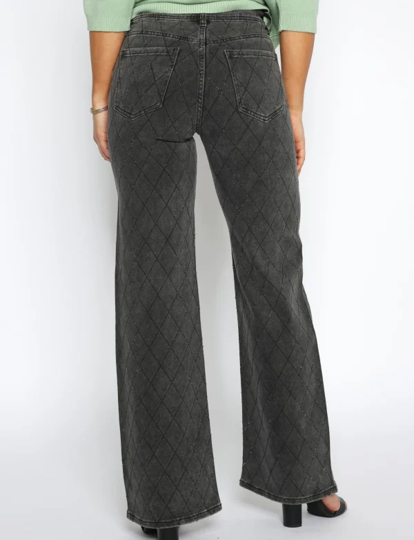 Hello Miss | Wide leg jeans HM6718-1 Zwart