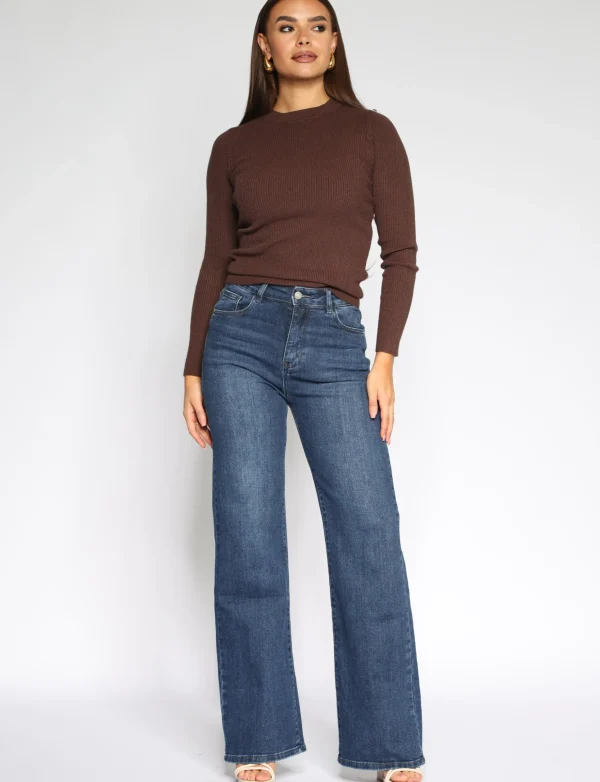 Hello Miss | Wide leg jeans H806-3 Blauw