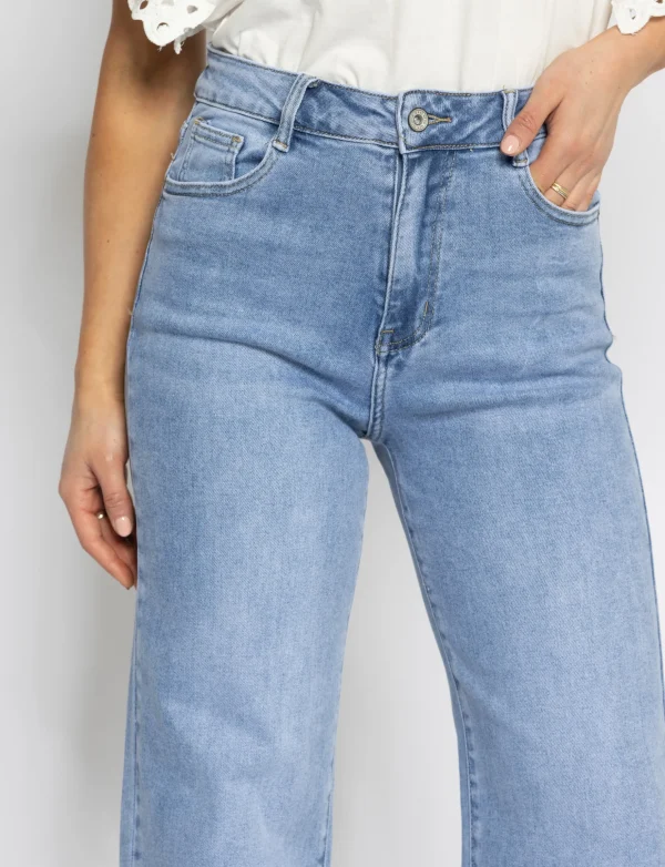 Hello Miss | Wide leg jeans Yara-3 Blauw