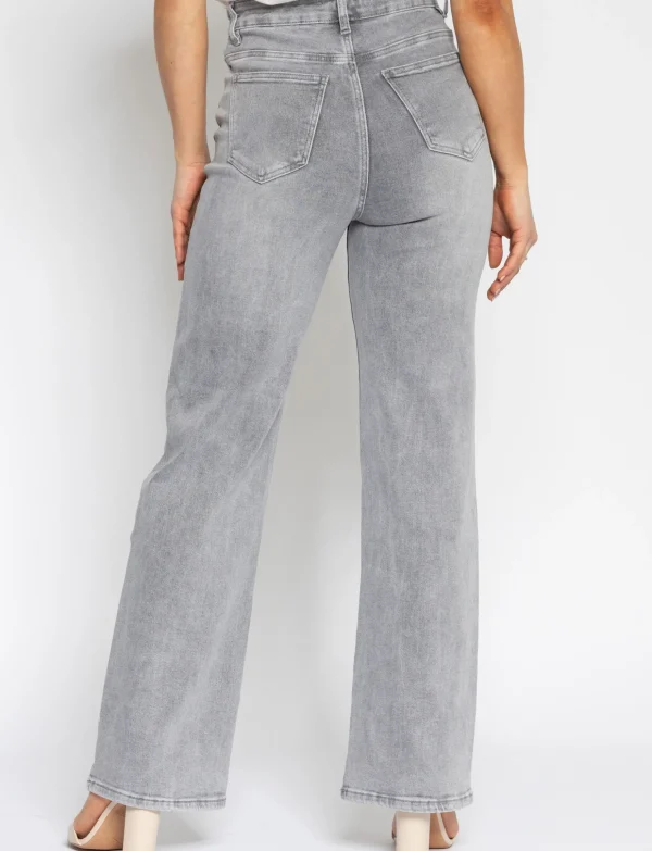 Hello Miss | Wide leg jeans H876-7 Grijs