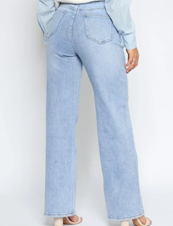 Hello Miss | Wide leg jeans, Super stretch Hilly-3 Blauw