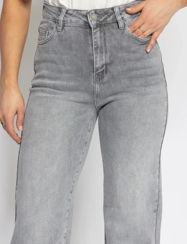 Hello Miss | Wide leg jeans H876-7 Grijs