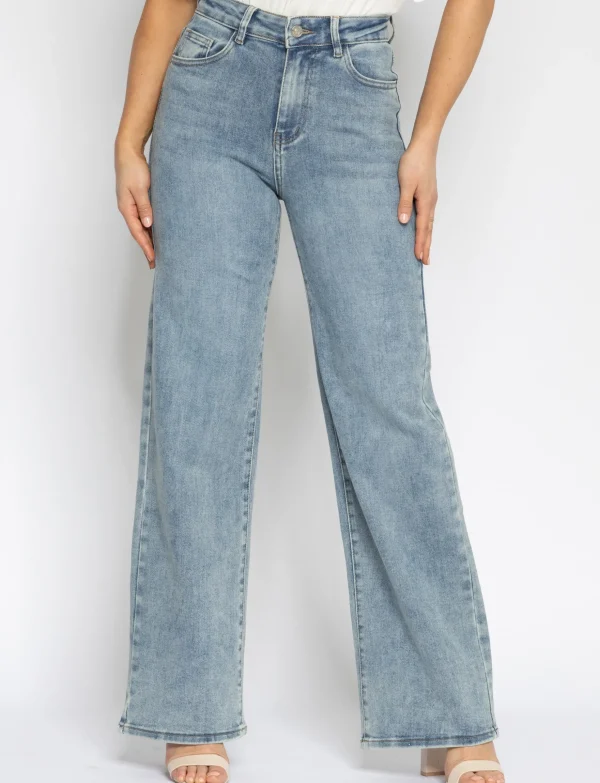 Hello Misss | Wide leg jeans Daisy-5 Blauw