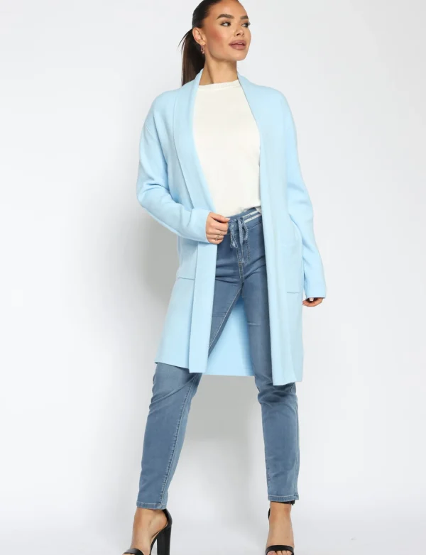 Lang vest Natascha Lichtblauw