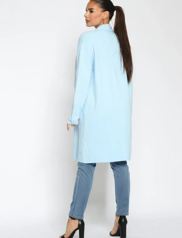 Lang vest Natascha Lichtblauw