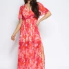 Lange jurk Ledia Fuchsia