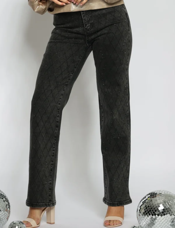 Laulia | Straight leg jeans T241-4 Grijs
