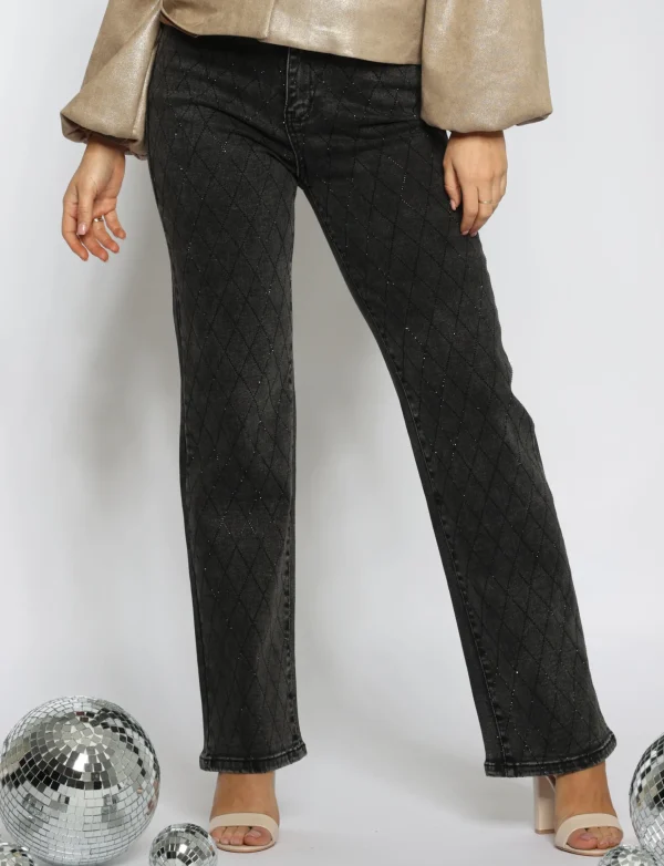 Laulia | Straight leg jeans T241-4 Grijs