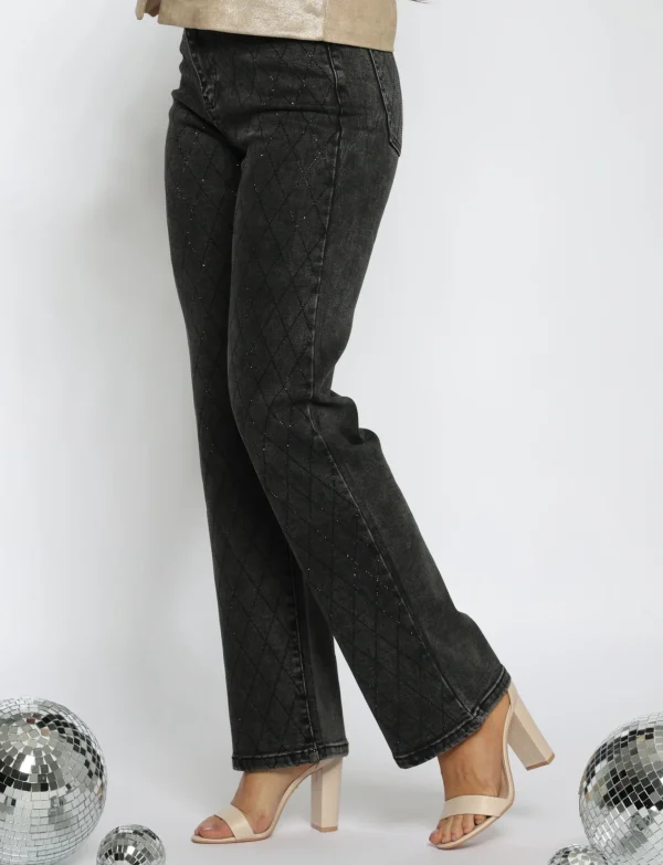Laulia | Straight leg jeans T241-4 Grijs