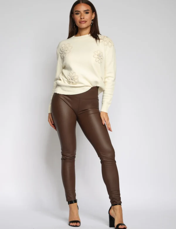 Leatherlook legging Liddy Bruin