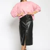 Leatherlook rok Nine Zwart