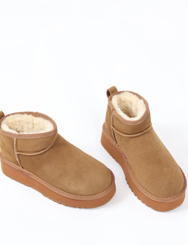 Lederen boot Ugie Camel