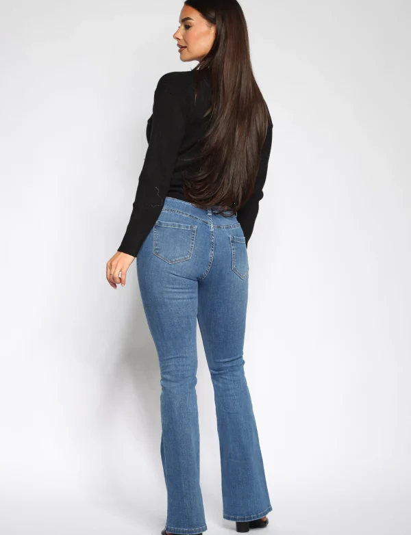 Nina Carter | Flared jeans P212-5 Blauw