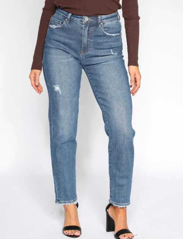 Queen Hearts | Mom jeans W3291 SUPER STRETCH Blauw