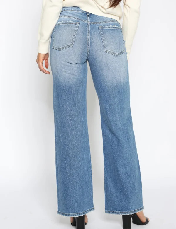 Queen Hearts | the Wide leg, Mid Waist Blauw