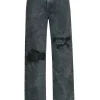 Queen Hearts | Wide leg jeans W3738 Donkergrijs