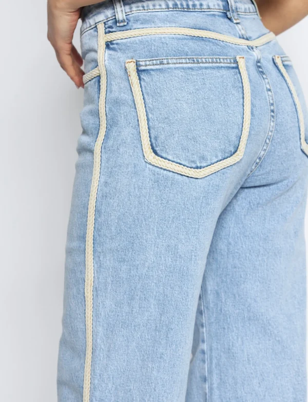 Queen Hearts | Wide leg jeans Velvet Mimi Lichtblauw