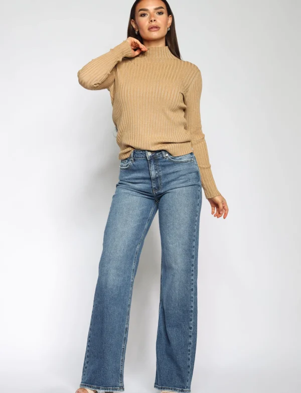 Queen Hearts | Wide leg jeans W3756 Blauw