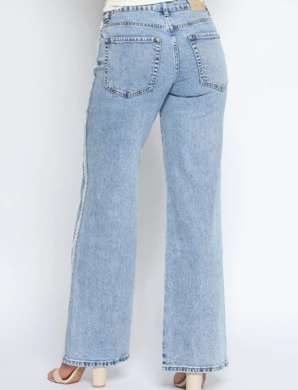 Queen Hearts | Wide leg jeans bies W3777 Blauw