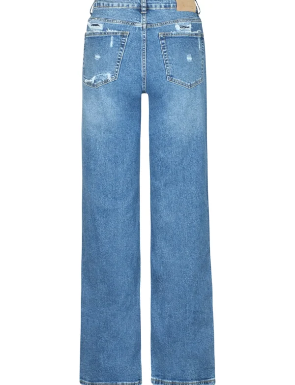 Queen Hearts | Wide leg jeans W3756 Blauw