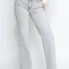 Queen Hearts | Wide leg, Rhinestone W3767 TALL Grijs