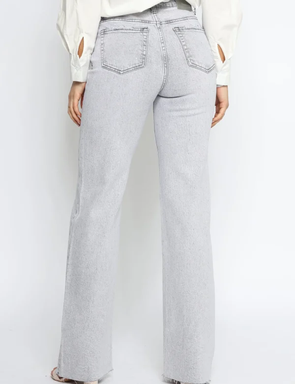 Queen Hearts | Wide leg, Rhinestone W3767 TALL Grijs