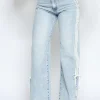 Queen Hearts | Wide leg, Straight jeans W3761 STRE Lichtblauw