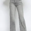 Queen Hearts | Wide leg, Straight jeans W3557 STRETCH Grijs