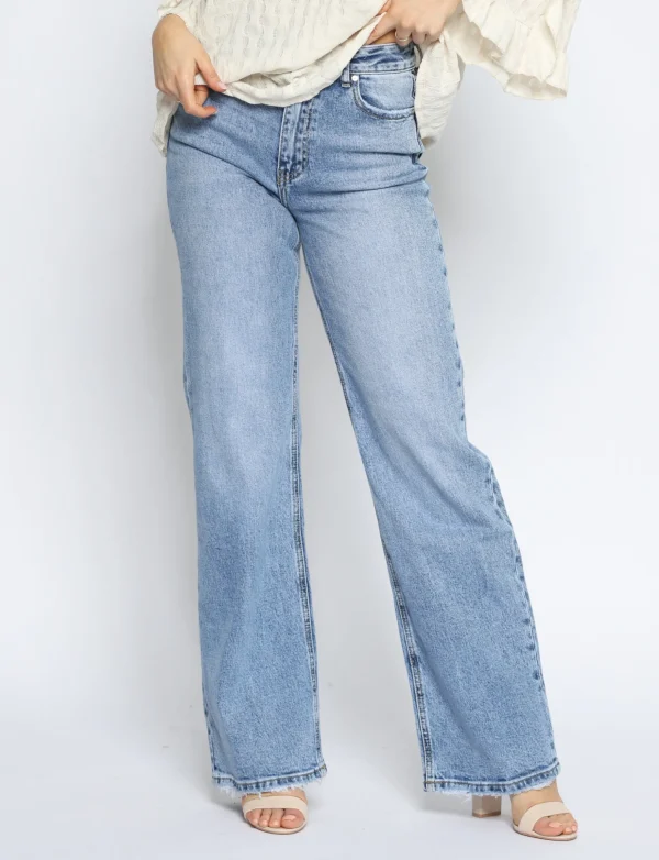 Queen Hearts | Wide leg, Straight jeans W3376 STRE Blauw