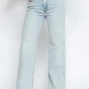 Queen Hearts | Wide leg, Straight jeans W3636 Lichtblauw