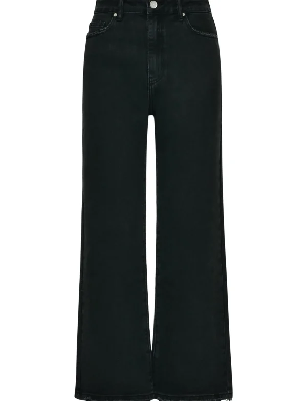 Queen Hearts | Wide leg, Straight jeans W3626 Zwart