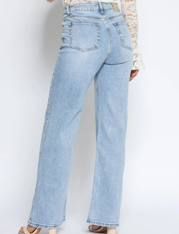 Queen Hearts | Wide leg, Straight jeans W3760 STRE Lichtblauw