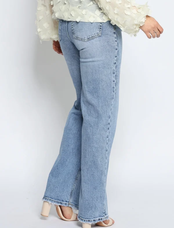Queen Hearts | Wide leg, Straight jeans W3376 STRE Blauw