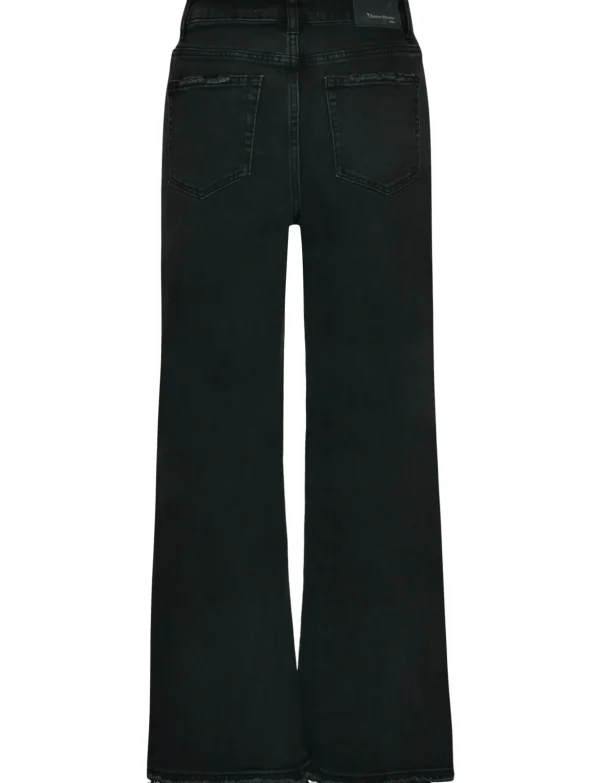 Queen Hearts | Wide leg, Straight jeans W3626 Zwart