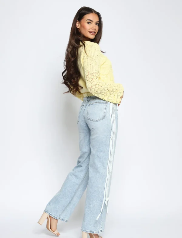Queen Hearts | Wide leg, Straight jeans W3761 STRE Lichtblauw