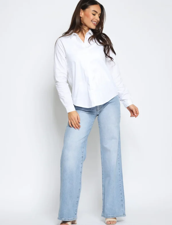 Queen Hearts | Wide leg, Straight jeans Lace W3658 Blauw